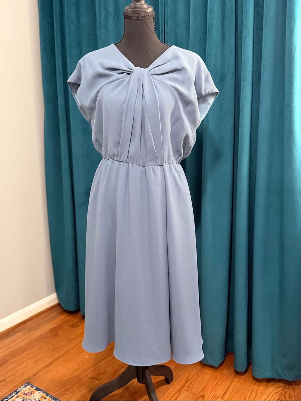 Gal Meets Glam Powder Blue Midi Dress with Twist Front
